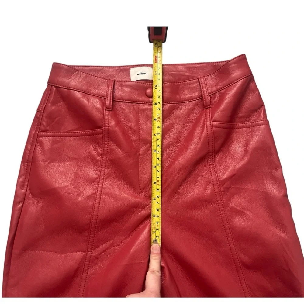 Wilfred Aritzia Rebel vegan faux leather high waisted straight leg pants - Picture 4 of 10